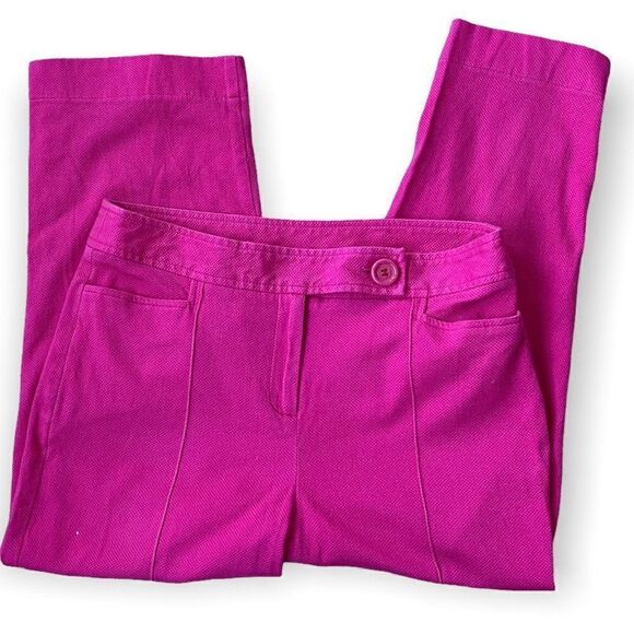 Marisa Christina Vintage Barbie Core Pink Cotton High Waist Cropped Pants SZ 10 - Picture 9 of 9